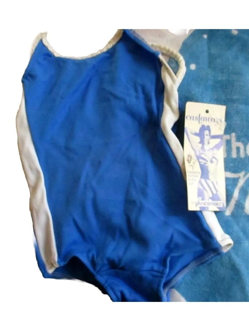 2T NWT NWT Vintage 1980S GIRLS 2 2T Blue 1 Piece swim suit Castaways New Tags